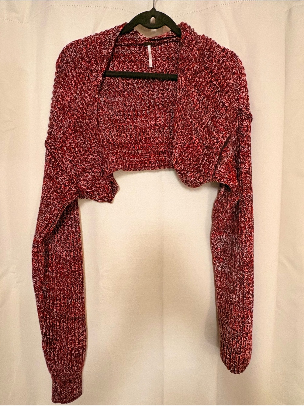 Free People Marled Raspberry Knit Cropped Shrug - Picture 3 of 3